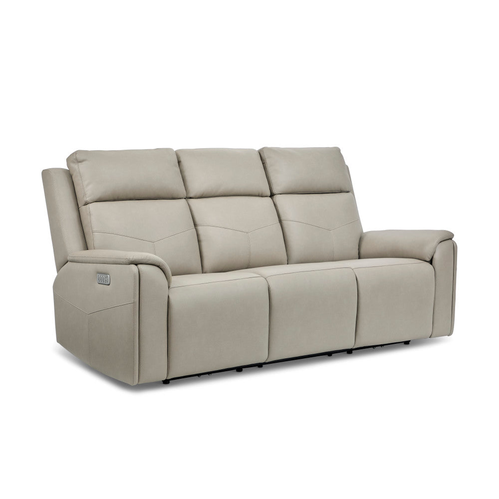 Vernon Power Reclining Sofa with Console, Power Headrest, Lumbar, Heat & Massage - Fabric 386-01
